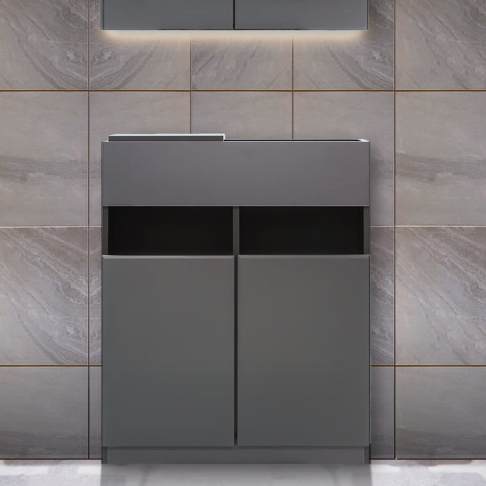 ダークグレー色フラットシャンプーキャビネット【下台】