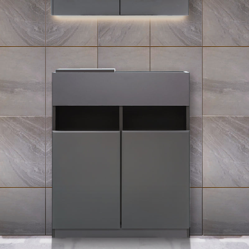 ダークグレー色フラットシャンプーキャビネット【下台】