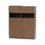 ミディアムブラウンウッド色のフラットシャンプーキャビネット【下台】