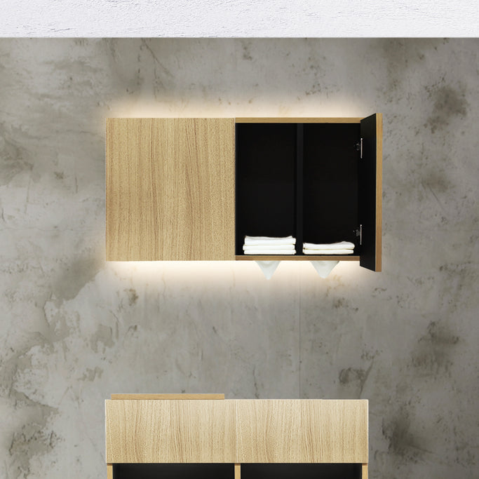 ナチュラルウッド色450mmフラットシャンプーキャビネット【上台】