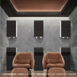 ブラック色シングル扉のシャンプーキャビネット【上下セット】