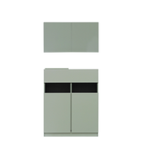 フラットシャンプーキャビネット【SET】アッシュグリーン色