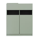 アッシュグリーン色フラットシャンプーキャビネット【下台】