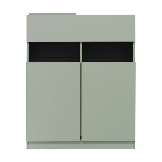 アッシュグリーン色フラットシャンプーキャビネット【下台】