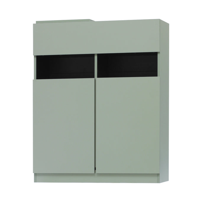 アッシュグリーン色フラットシャンプーキャビネット【下台】