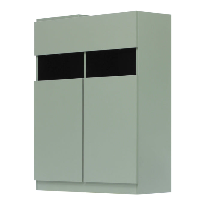 アッシュグリーン色フラットシャンプーキャビネット【下台】