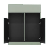 アッシュグリーン色フラットシャンプーキャビネット【下台】