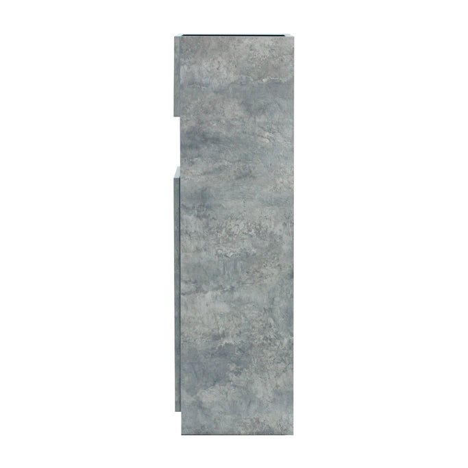 モルタル色シングル扉のシャンプーキャビネット【下台】横面