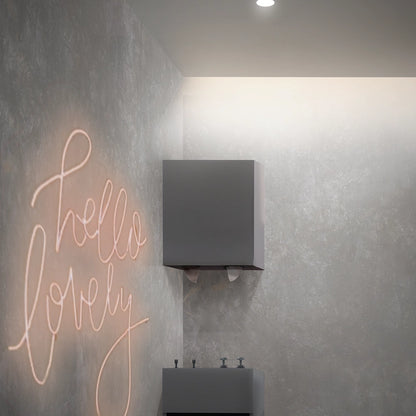 おしゃれな美容室にあるダークグレーのシャンプーキャビネット【上台　シングル扉　高さ450ｍｍ】