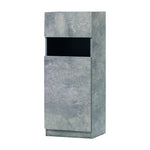 モルタル色シングル扉のシャンプーキャビネット【下台】斜め1