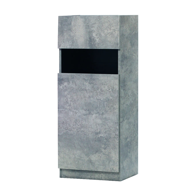 モルタル色シングル扉のシャンプーキャビネット【下台】斜め1