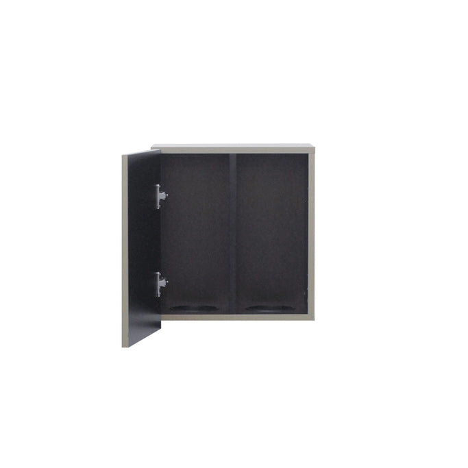 ベージュグレー色シングル扉のシャンプーキャビネット【上台】中身の状態