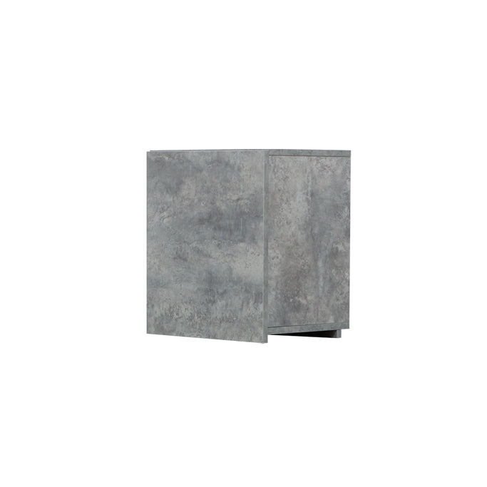 モルタル色シングル扉のシャンプーキャビネット【上台】斜め2