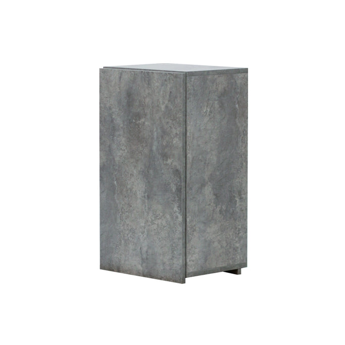 モルタル色シングル扉のシャンプーキャビネット【上台】斜め