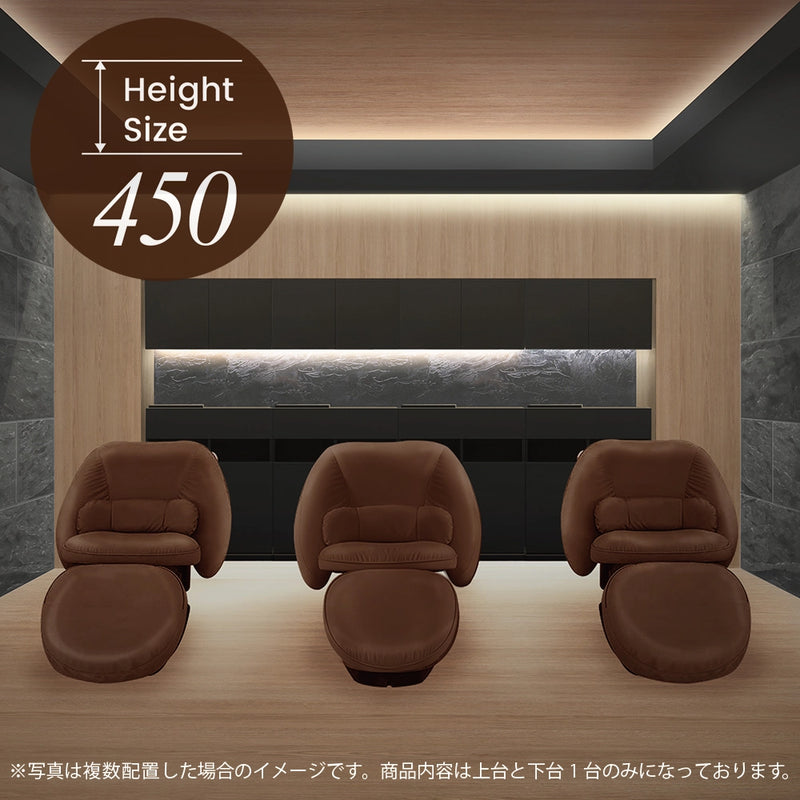 おしゃれな美容室にあるブラックのシャンプーキャビネットセット【上台のサイズ:450mm】