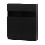 ブラック色シャンプーキャビネット【下台】斜め１