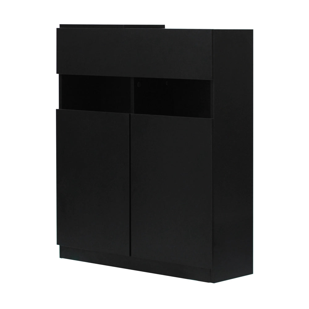 ブラック色シャンプーキャビネット【下台】斜め2