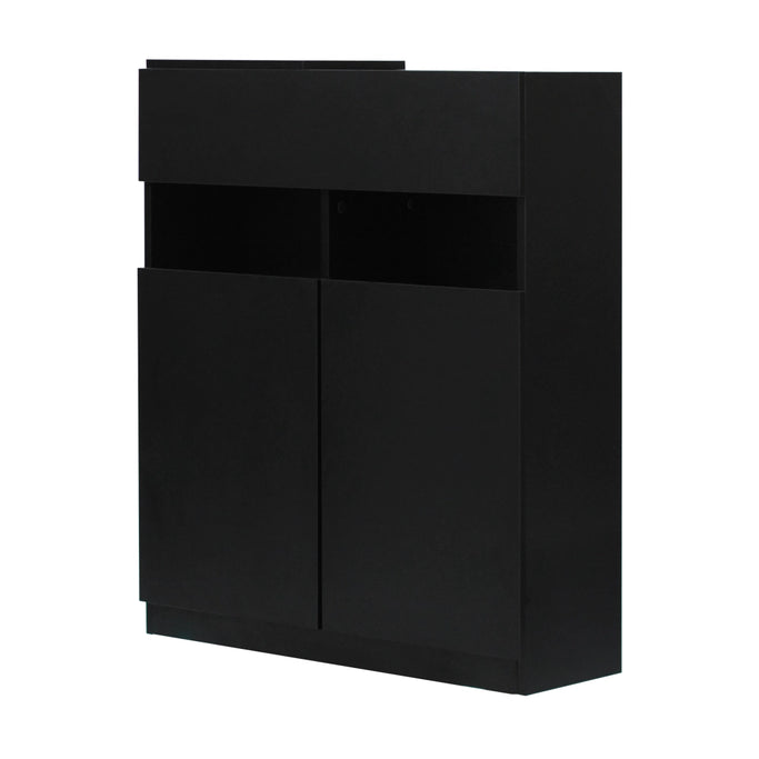 ブラック色シャンプーキャビネット【下台】斜め2