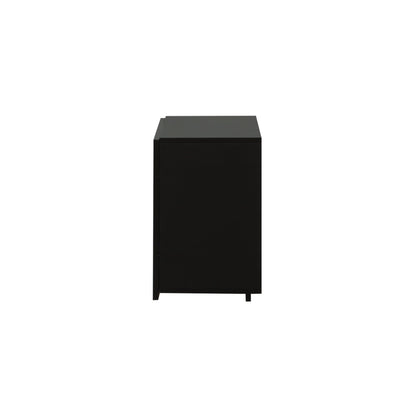 ブラック色フラットシャンプーキャビネット【上台450】横面