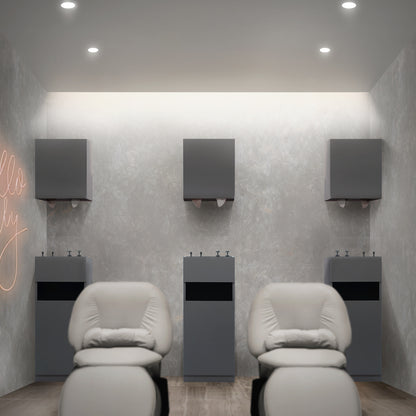 おしゃれな美容室にあるダークグレー色シャンプーキャビネット【シングル扉高さ450ｍｍ】