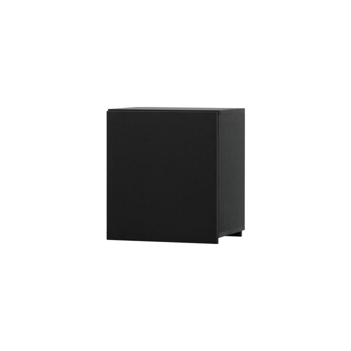 ブラック色シングル扉のシャンプーキャビネット【上台450高さ】斜め1