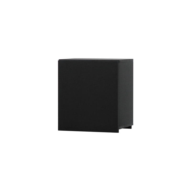 ブラック色シングル扉のシャンプーキャビネット【上台450高さ】斜め1