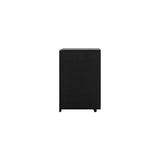 ブラック色シングル扉のシャンプーキャビネット【上台450高さ】横面