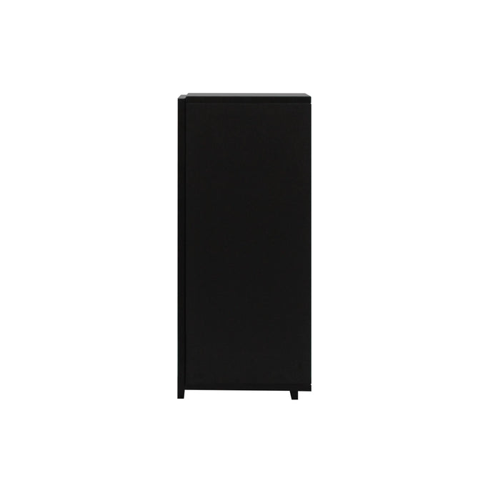 ブラック色シングル扉のシャンプーキャビネット【上台】横面