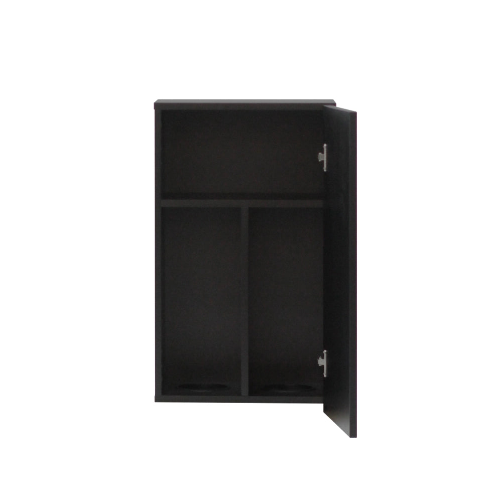 ブラック色シングル扉のシャンプーキャビネット【上台】中身の状態