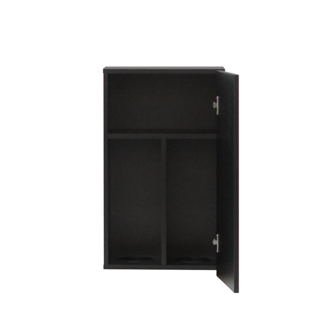 ブラック色シングル扉のシャンプーキャビネット【上台】中身の状態