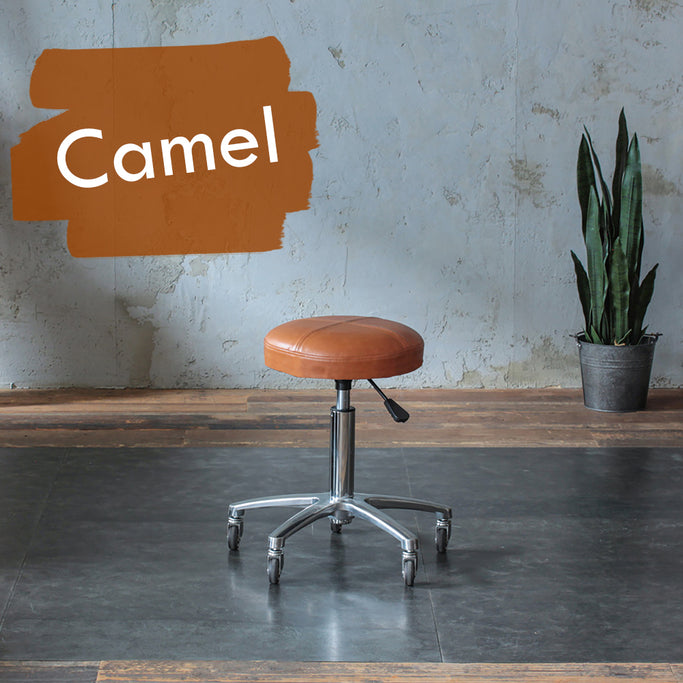 キャメル色鋲なしスツール