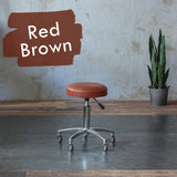 レッドブラウン色鋲なしスツール