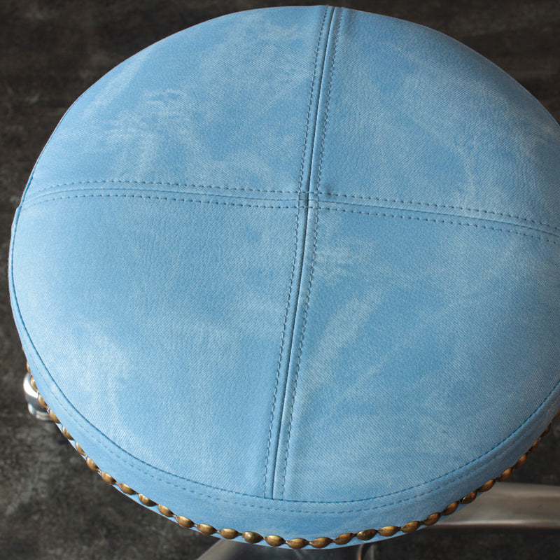 デニムブルー色鋲ありスツールの詳細