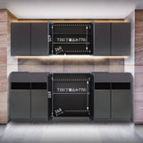 ダークグレー色収納キャビネットセット上台の内寸