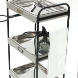 3段ウッドワゴンステンレストレイ3枚の詳細