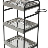 3段ウッドワゴンステンレストレイ3枚の詳細