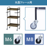 ワゴンキャスターの種類：丸柄フレーム用