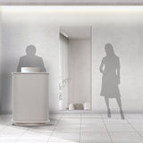 おしゃれな美容室にあるフレームレス壁面ミラー【MRO03】