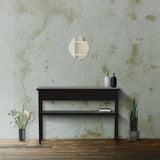 おしゃれなサロンになるウォールアートミラー【MRO19】とブラックコンソール