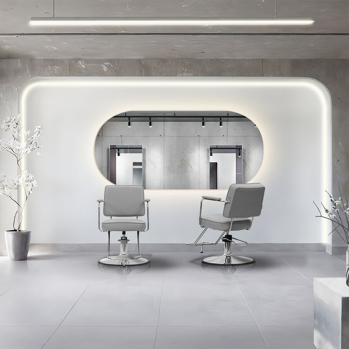 おしゃれな美容室にあるウォールミラー「MRO20」