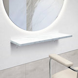 おしゃれな美容室 セット面になるストーンカラーウォールシェルフ