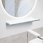 おしゃれな美容室 セット面になるストーンカラーウォールシェルフ