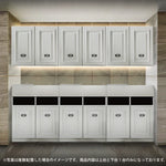 ホワイト色モールディングありシャンプーキャビネット【上下SET】