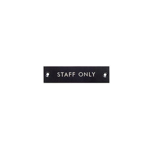 サインプレート STAFF ONLY ブラック