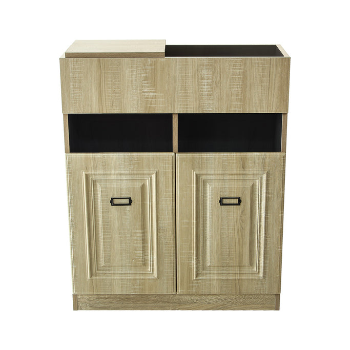 シャビーウッド色モールディングありシャンプーキャビネット【下台】