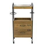 2段引き出しウッドワゴン 正面