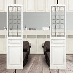 サロンにあるアンティークホワイト色スリムドアパーテーション【02】