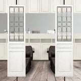 サロンにあるアンティークホワイト色スリムドアパーテーション【02】