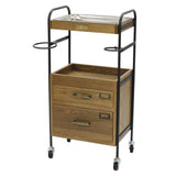 2段引き出しウッドワゴン 斜めアングル