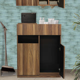 サロンにあるダークブラウンウッド色のフラットシャンプーキャビネット【下台】